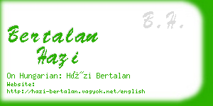 bertalan hazi business card